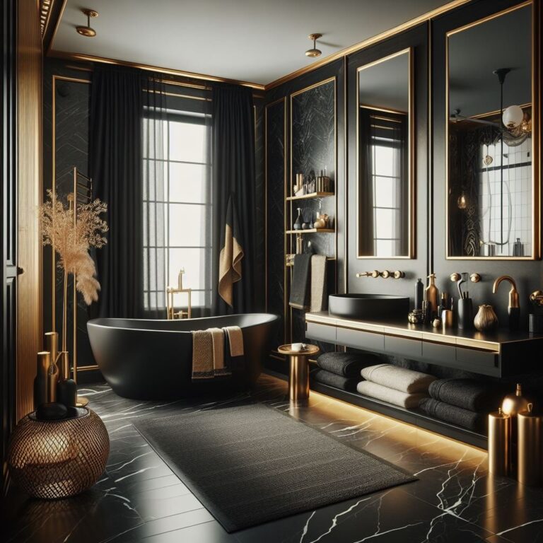 black bathroom