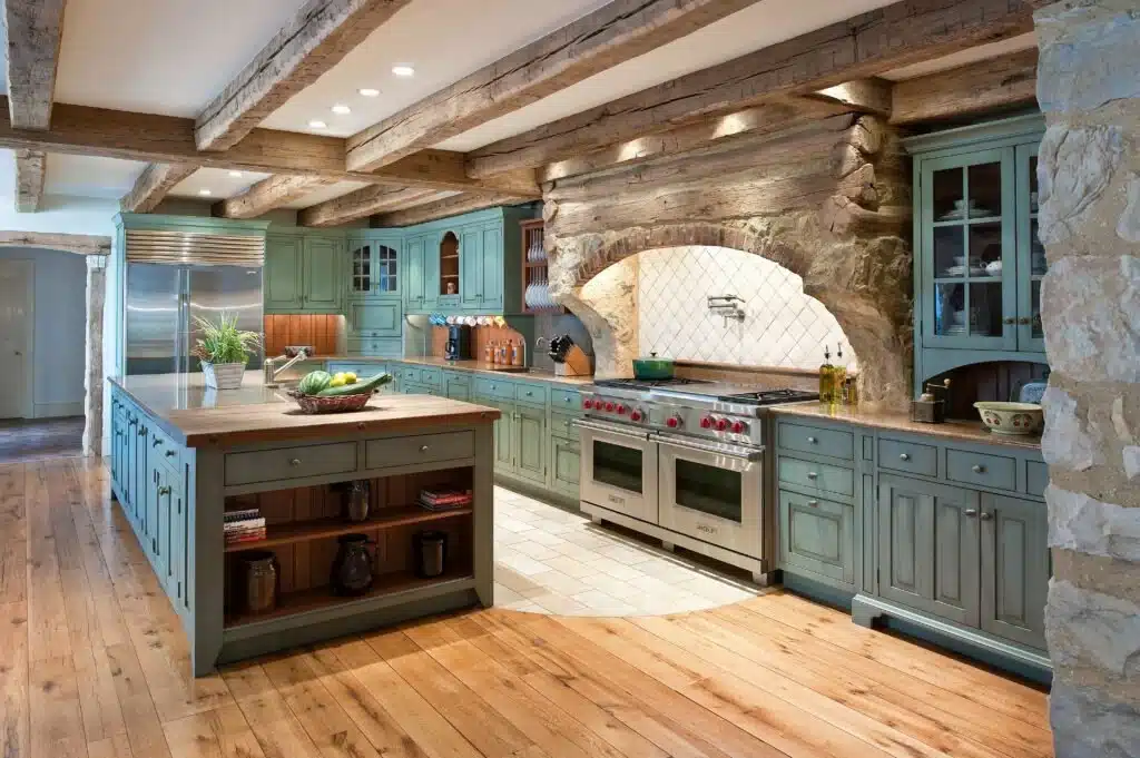 kitchen farmhouse barndominium interior